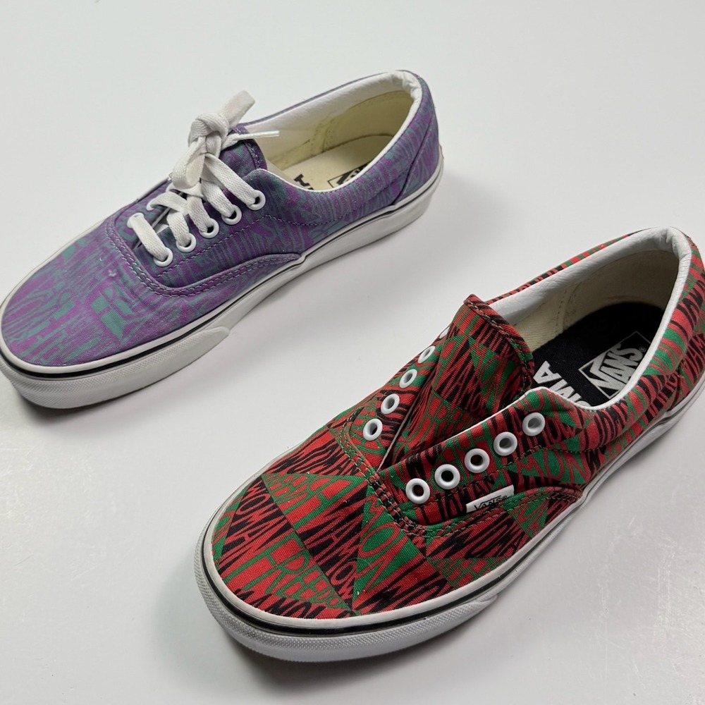 Vans Era MoMA Faith Ringgold Mismatched Canvas Sneakers Womens 9 Mens 7.5